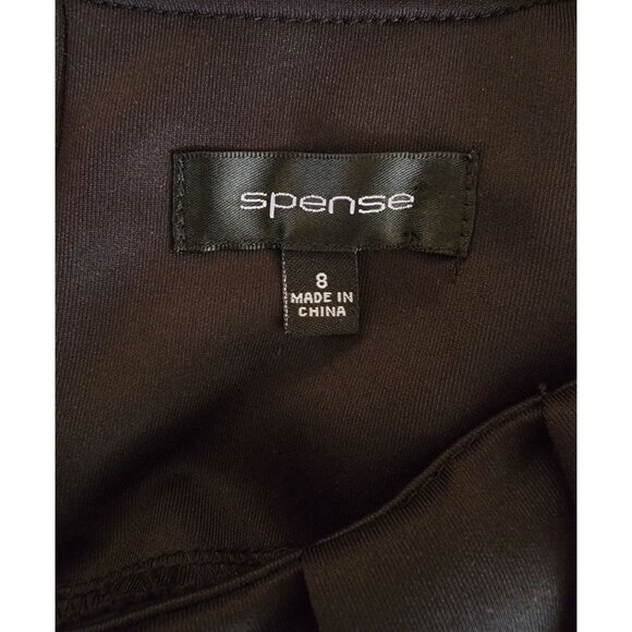 Black Spense Peplum Sleeveless Dress Size 8 90% Polyester 10% Spandex Elegant Kn - Picture 3 of 5